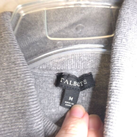 Talbots Womens Medium Gray Turtleneck Sleeveless Pullover Sweater Vest - Picture 3 of 6